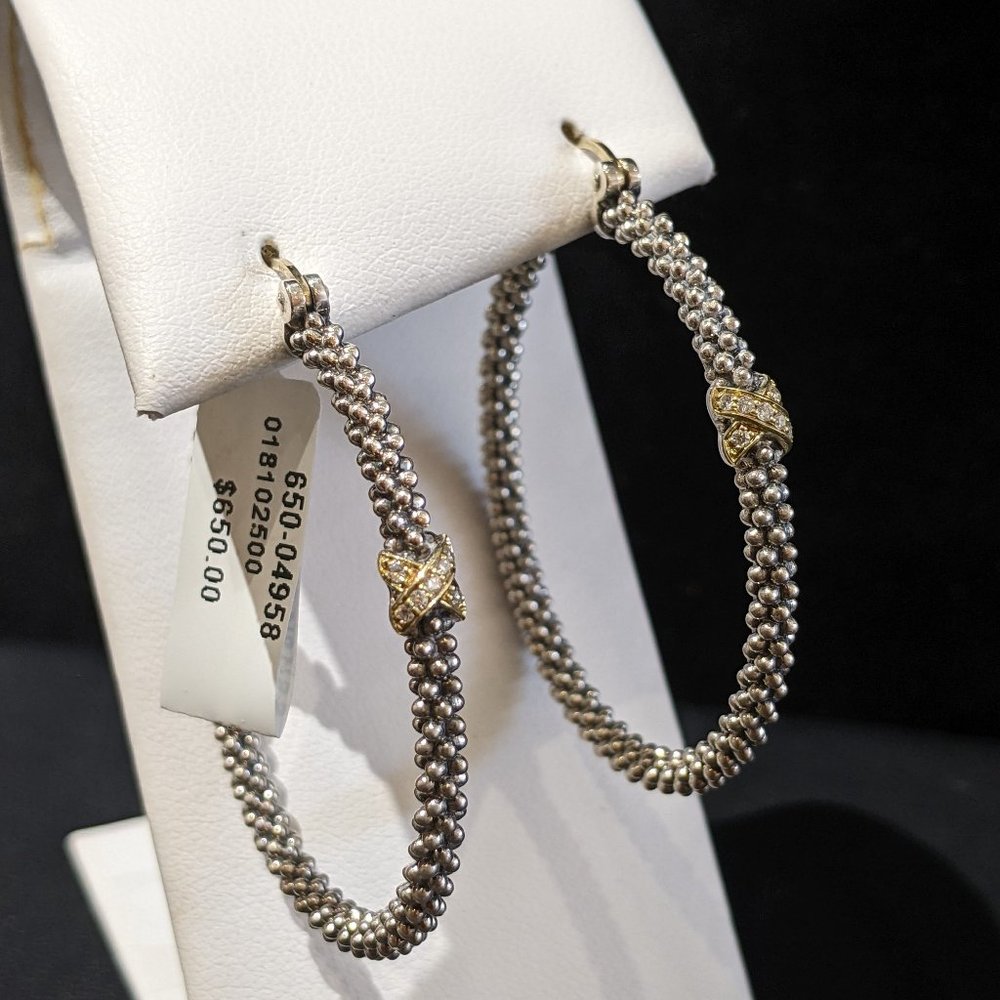 LAGOS X Diamond Caviar Hoop Earrings